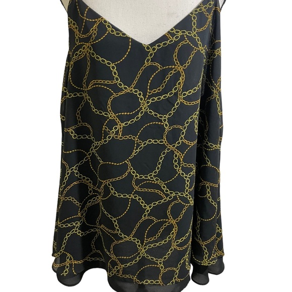Torrid womens chain design blouse size 2 plus black gold. Adjustable straps - Picture 2 of 10